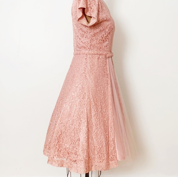 Vintage 1950's Dusty Pink Dress - Picture 2 of 6